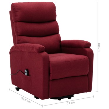 vidaXL Πολυθρόνα Ανακλ. Μπορντό Υφασμάτινη 74x90,5x100cm 1 τεμ.