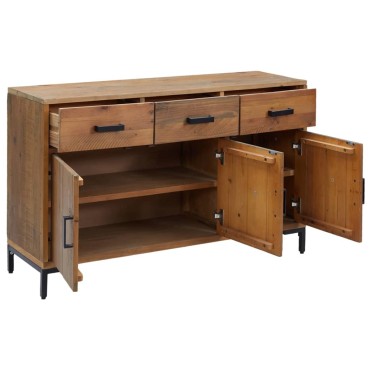 vidaXL Ντουλάπι Καφέ 110x35x70cm από Μασίφ Ξύλο Πεύκου 1 τεμ.
