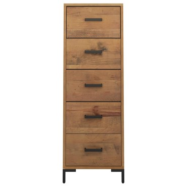 vidaXL Συρταριέρα 42x35x110cm από Μασίφ Ξύλο Πεύκου 1 τεμ.