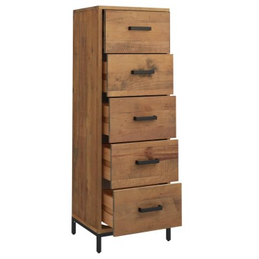vidaXL Συρταριέρα 42x35x110cm από Μασίφ Ξύλο Πεύκου 1 τεμ.