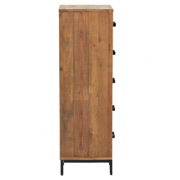 vidaXL Συρταριέρα 42x35x110cm από Μασίφ Ξύλο Πεύκου 1 τεμ.