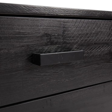 vidaXL Συρταριέρα Μαύρη 75x35x70cm από Μασίφ Ξύλο Πεύκου 1 τεμ.