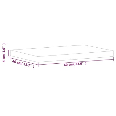 vidaXL Πάγκος Μπάνιου 60x40x4 εκ. από Μασίφ Ξύλο Οξιάς
