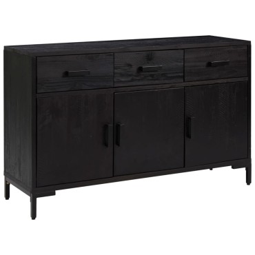vidaXL Ντουλάπι Μαύρο 110x35x70cm από Μασίφ Ξύλο Πεύκου 1 τεμ.