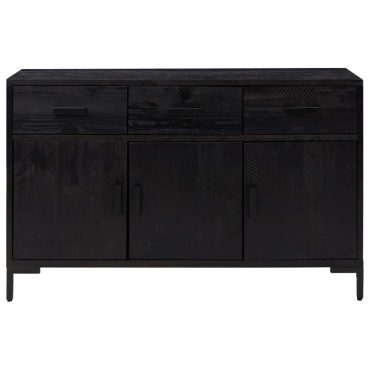 vidaXL Ντουλάπι Μαύρο 110x35x70cm από Μασίφ Ξύλο Πεύκου 1 τεμ.