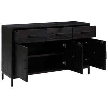 vidaXL Ντουλάπι Μαύρο 110x35x70cm από Μασίφ Ξύλο Πεύκου 1 τεμ.