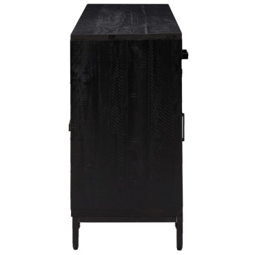 vidaXL Ντουλάπι Μαύρο 110x35x70cm από Μασίφ Ξύλο Πεύκου 1 τεμ.