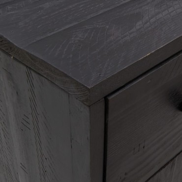 vidaXL Ντουλάπι Μαύρο 110x35x70cm από Μασίφ Ξύλο Πεύκου 1 τεμ.