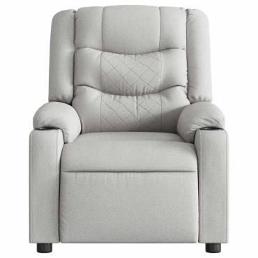 vidaXL καρέκλα ανάκλισης μασάζ Cloud Grey Fabric 77x93x99cm