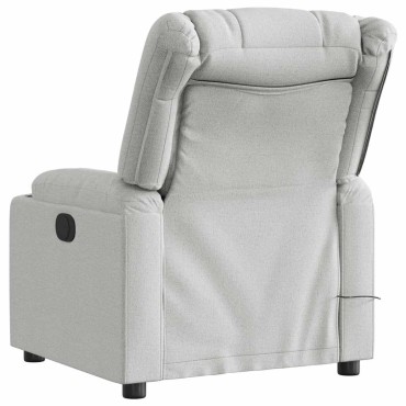 vidaXL καρέκλα ανάκλισης μασάζ Cloud Grey Fabric 77x93x99cm