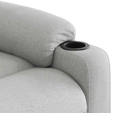 vidaXL καρέκλα ανάκλισης μασάζ Cloud Grey Fabric 77x93x99cm