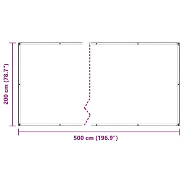 vidaXL Σαφής μουσαμάς με οπές 2x5 m Πολυαιθυλένιο