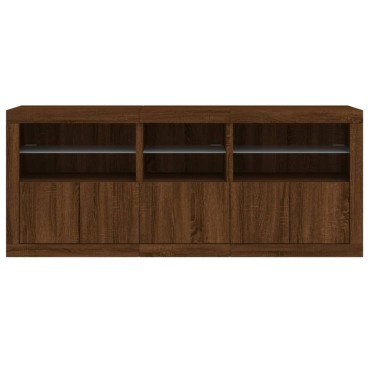 vidaXL Ντουλάπι με LED Καφέ Δρυς 162x37x67cm 1 τεμ.
