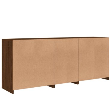 vidaXL Ντουλάπι με LED Καφέ Δρυς 162x37x67cm 1 τεμ.