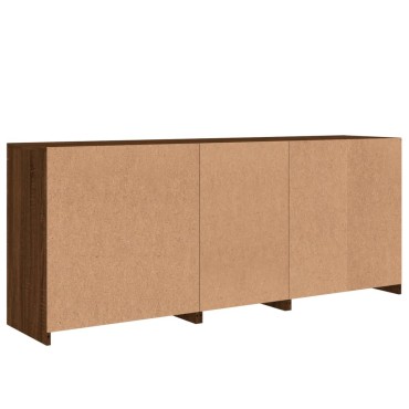 vidaXL Ντουλάπι με LED Καφέ Δρυς 162x37x67cm 1 τεμ.