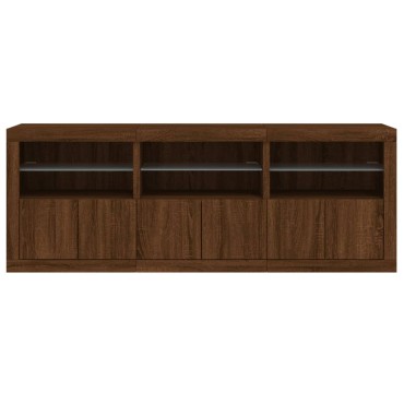 vidaXL Ντουλάπι με LED Καφέ Δρυς 181,5x37x67cm 1 τεμ.