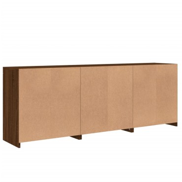 vidaXL Ντουλάπι με LED Καφέ Δρυς 181,5x37x67cm 1 τεμ.