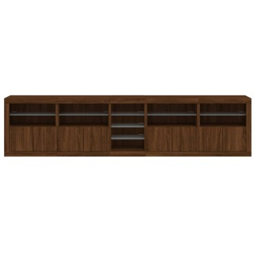 vidaXL Μπουφές με LED Καφέ Δρυς 283x37x67cm 1 τεμ.