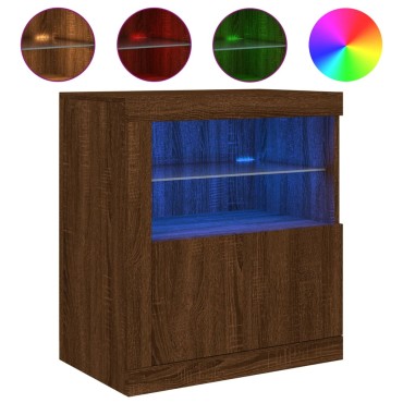 vidaXL Ντουλάπι με LED Καφέ Δρυς 60,5x37x67cm 1 τεμ.