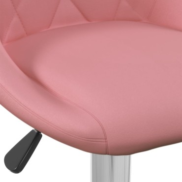 vidaXL Σκαμπό Μπαρ Ροζ Βελούδινο 46x44x(82-103)cm 1 τεμ.