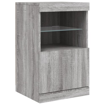 vidaXL Μπουφές με LED Γκρι Sonoma 162x37x67cm 1 τεμ.