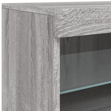 vidaXL Μπουφές με LED Γκρι Sonoma 162x37x67cm 1 τεμ.