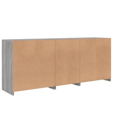 vidaXL Μπουφές με LED Γκρι Sonoma 162x37x67cm 1 τεμ.