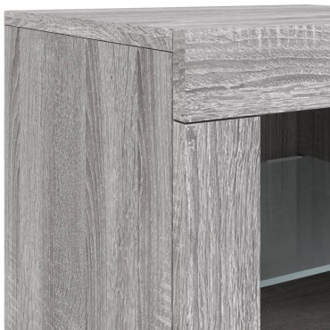 vidaXL Μπουφές με LED Γκρι Sonoma 162x37x67cm 1 τεμ.
