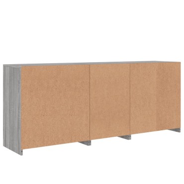 vidaXL Μπουφές με LED Γκρι Sonoma 162x37x67cm 1 τεμ.