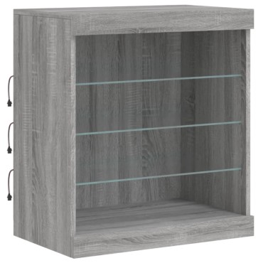 vidaXL Μπουφές με LED Γκρι Sonoma 181,5x37x67cm 1 τεμ.
