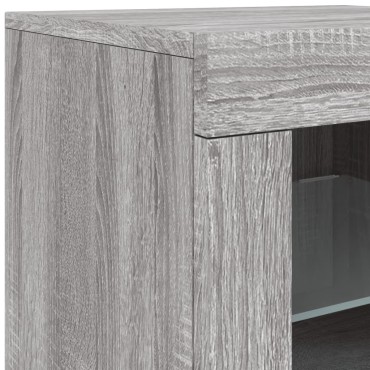 vidaXL Μπουφές με LED Γκρι Sonoma 181,5x37x67cm 1 τεμ.