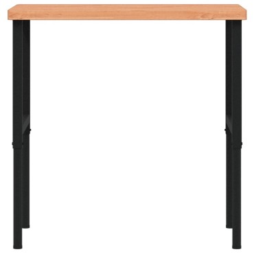 vidaXL Πάγκος Εργασίας Ορθογώνιος 100x60x(73-99,5) εκ Μασίφ Ξύλο Οξιάς