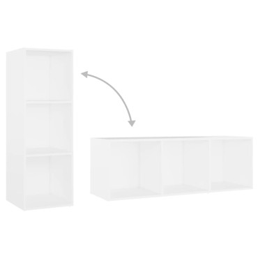 vidaXL Έπιπλα Τηλεόρασης 4 τεμ. Λευκά 107x35x37cm Μοριοσανίδα