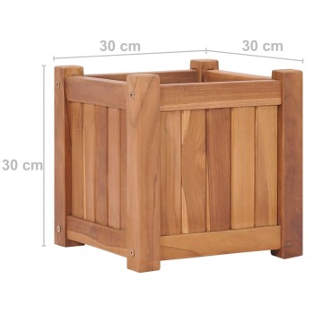 vidaXL Ζαρντινιέρα Υπερυψωμένη 30 x 30 x 30 εκ. από Μασίφ Ξύλο Teak