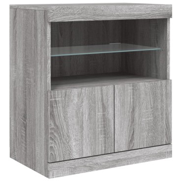 vidaXL Μπουφές με LED Γκρι Sonoma 181,5x37x67cm 1 τεμ.