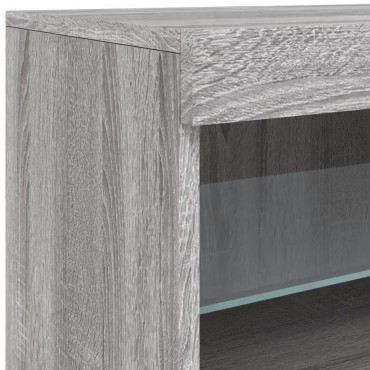 vidaXL Μπουφές με LED Γκρι Sonoma 181,5x37x67cm 1 τεμ.