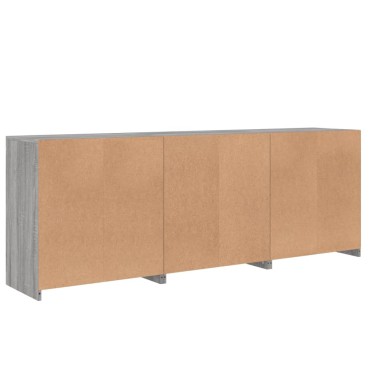 vidaXL Μπουφές με LED Γκρι Sonoma 181,5x37x67cm 1 τεμ.