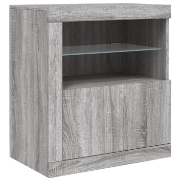 vidaXL Μπουφές με LED Γκρι Sonoma 181,5x37x67cm 1 τεμ.