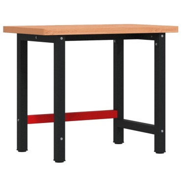 vidaXL Πάγκος Εργασίας Ορθογώνιος 100x60x83 εκ. από Μασίφ Ξύλο Οξιάς