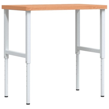 vidaXL Πάγκος Εργασίας Ορθογώνιος 100x60x(73-99,5) εκ Μασίφ Ξύλο Οξιάς