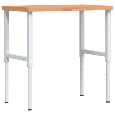 vidaXL Πάγκος Εργασίας Ορθογώνιος 100x60x(73-99,5) εκ Μασίφ Ξύλο Οξιάς