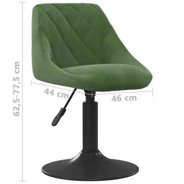 vidaXL Σκαμπό Μπαρ Σκούρο Πράσινο Βελούδινο 46x44x(62,5-77,5)cm 1 τεμ.