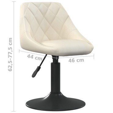 vidaXL Καρέκλα Τραπεζαρίας Κρεμ Βελούδινη 46x44x(62,5-77,5)cm 1 τεμ.