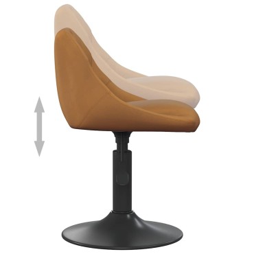 vidaXL Σκαμπό Μπαρ Καφέ Βελούδινο 46x44x(62,5-77,5)cm 1 τεμ.