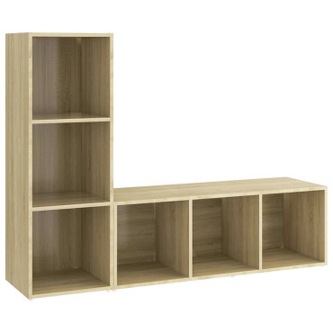 vidaXL Έπιπλα Τηλεόρασης 2 τεμ. Sonoma Δρυς 107x35x37cm Επεξ. Ξύλο