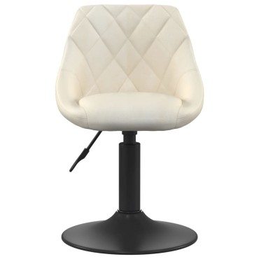 vidaXL Σκαμπό Μπαρ Κρεμ Βελούδινο 46x44x(62,5-77,5)cm 1 τεμ.