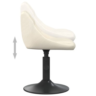 vidaXL Σκαμπό Μπαρ Κρεμ Βελούδινο 46x44x(62,5-77,5)cm 1 τεμ.
