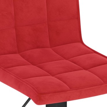 vidaXL Σκαμπό Μπαρ 2 τεμ. Μπορντό Βελούδινα 40x52x(102,5-124,5)cm
