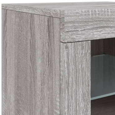 vidaXL Μπουφές με LED Γκρι Sonoma 283x37x67cm 1 τεμ.