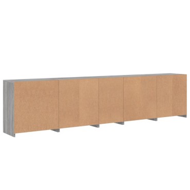 vidaXL Μπουφές με LED Γκρι Sonoma 283x37x67cm 1 τεμ.
